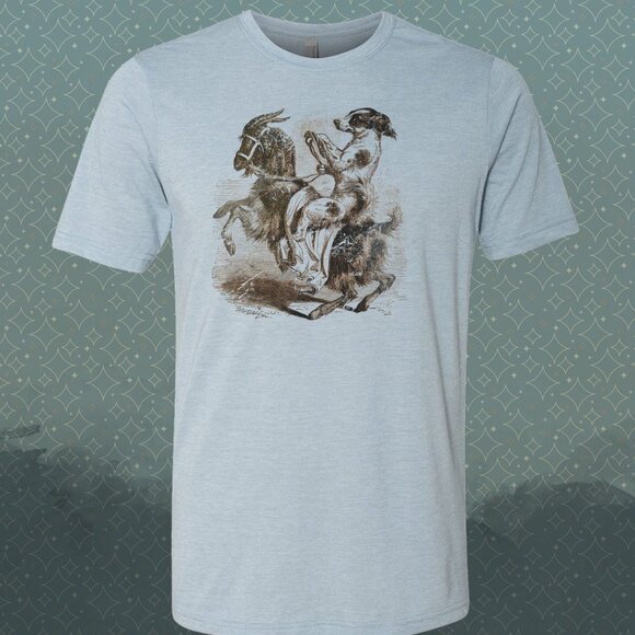 Goat Rider Mother Goose Old Mother Hubbard Nursery Rhyme Retro Vintage shirt - Picture 1 of 2